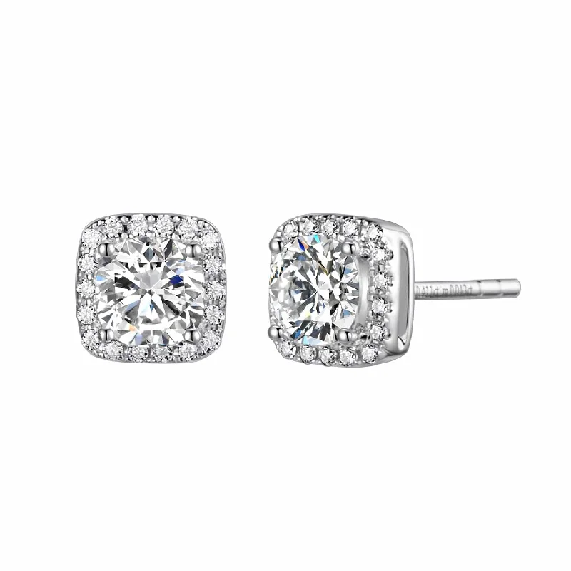 Unbeatable Offers On Luxury And Everyday Jewelry FANCIME 2CTTW Moissanite Square 14K Solid White Gold Stud Earrings