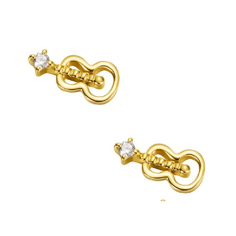 Jewelry Flash Sale – Stylish Designs At Unbeatable Rates FANCIME Diamond Guitar 18K Yellow Gold Stud Earrings