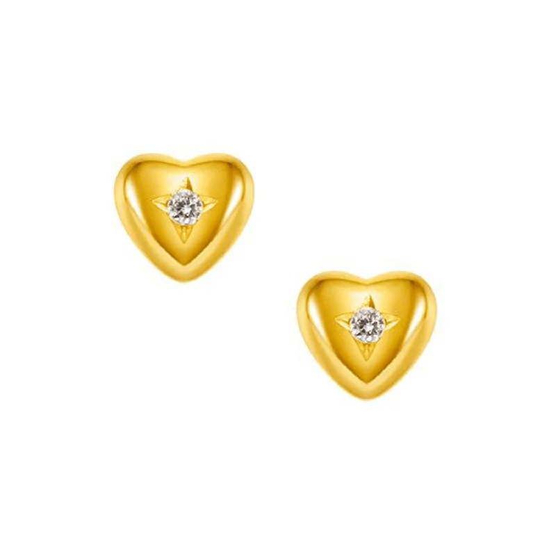 Buy More, Save More On Stunning Jewelry Pieces FANCIME Diamond Sweet Heart 18K Yellow Gold Stud Earrings