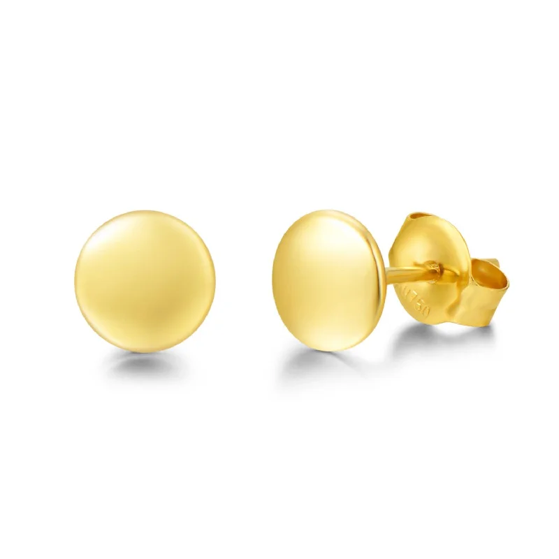 Your Perfect Accessory At The Perfect Price FANCIME Flat Round Button 14K Yellow Gold Stud Earrings