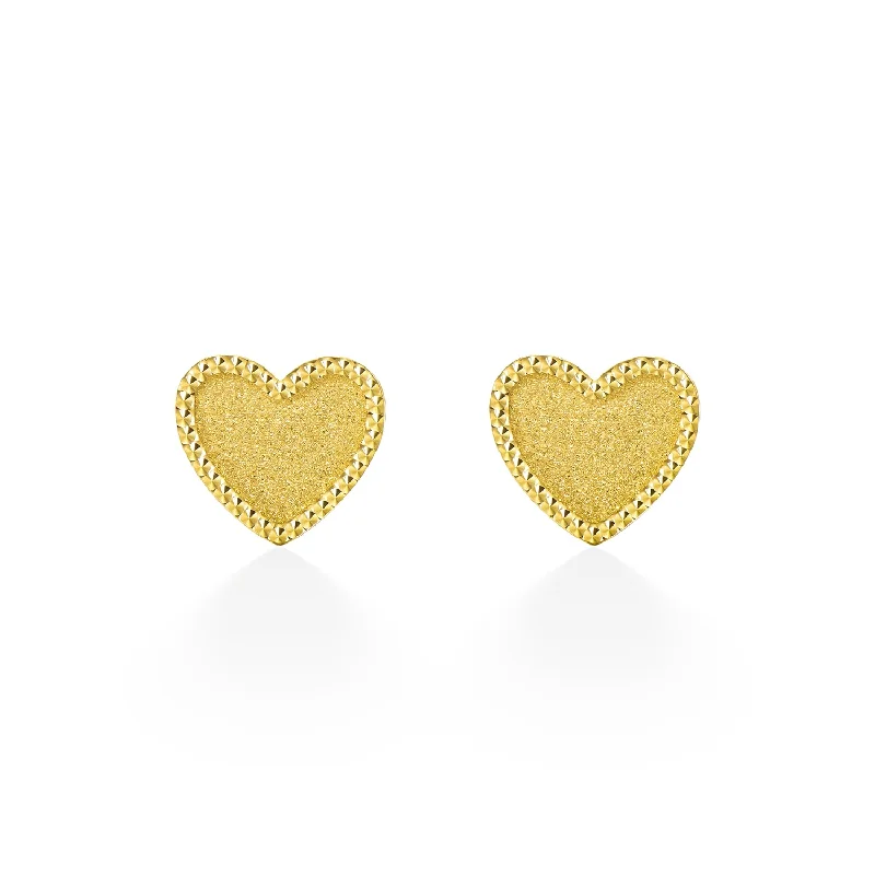 Elegant Jewelry At Unbeatable Offers – Shop Before It's Gone FANCIME Heart 14K Yellow Gold Stud Earrings