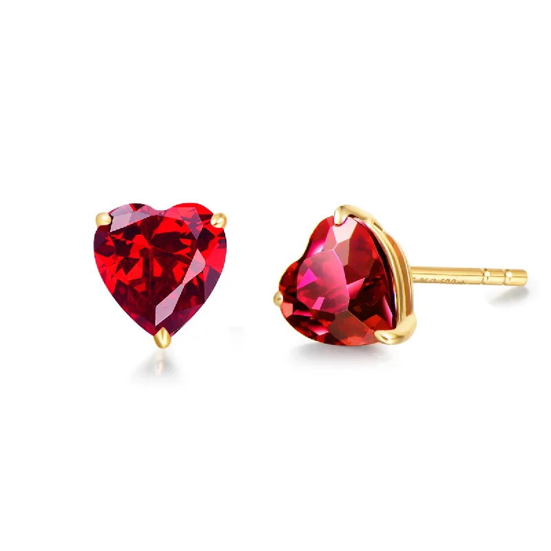 Bestselling Jewelry Now On Sale – Elevate Your Look FANCIME Heart Shape 14k Solid Yellow Gold Gemstone Stud Earrings