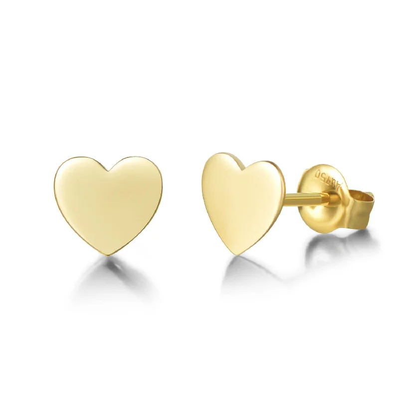 Exclusive Online Discounts On Stylish Jewelry FANCIME Minimalist Heart 14K Yellow Gold Stud Earrings