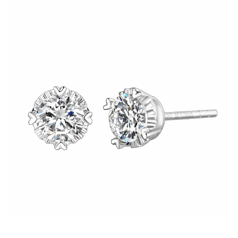 Exclusive Jewelry Bundles At Discounted Prices FANCIME Moissanite Heart Bezel 14K White Gold Stud Earrings