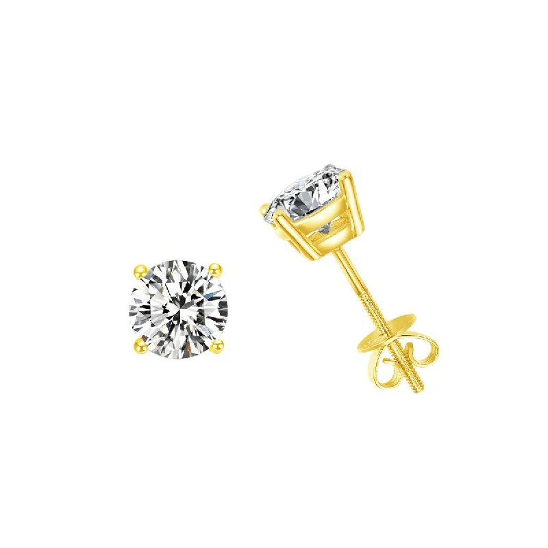 Get The Sparkle You Love At Prices You Adore FANCIME 1cttw Moissanite Screw Back 14k Gold Stud Earrings