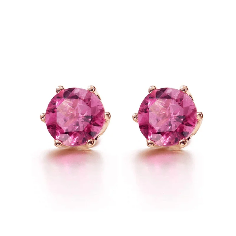 Celebrate Every Occasion With Sparkling Savings FANCIME Pink Tourmaline 14K Rose Gold Stud Earrings