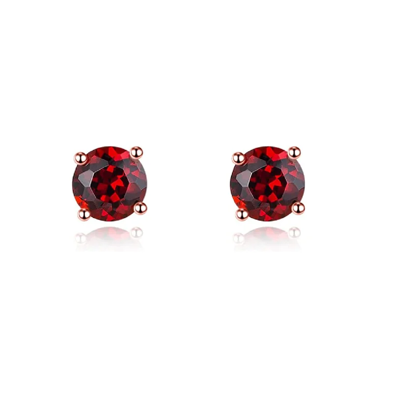 Luxury Jewelry Now At Special Promotional Rates FANCIME Red Garnet 14K Rose Gold Stud Earrings