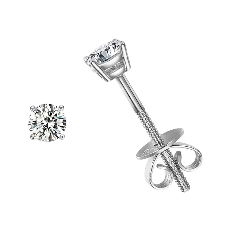 Buy More, Save More On Stunning Jewelry Pieces FANCIME Round Diamond 14k White Gold Stud Earrings