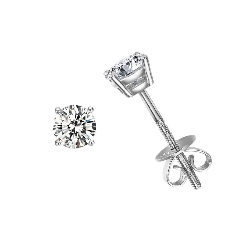 Flash Sale On Stunning Jewelry – Limited Stock Available FANCIME Solitaire Moissanite 0.6 cttw 14K Solid White Gold Stud Earrings