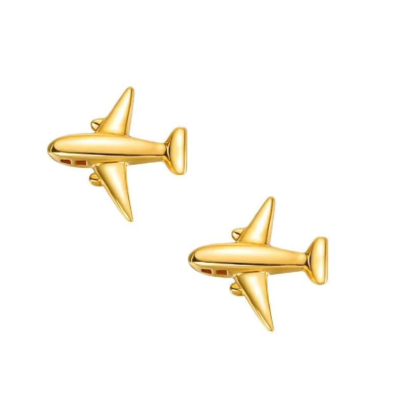 Shine In Style – Shop Jewelry Discounts Today Tiny Airplane 18K Yellow Gold Stud Earrings