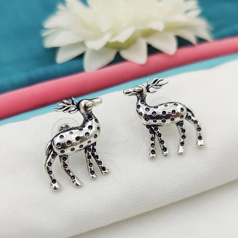 Shop Signature Jewelry Styles At Exclusive Prices Fancyla Oxidised Plated Deer Style Stud Earrings