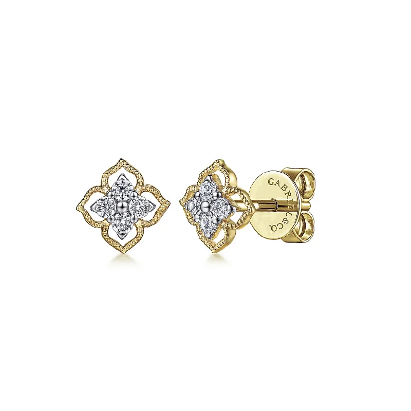 Shop Stylish Jewelry Now And Save Big Gabriel & Co. Floral Diamond Stud Earrings