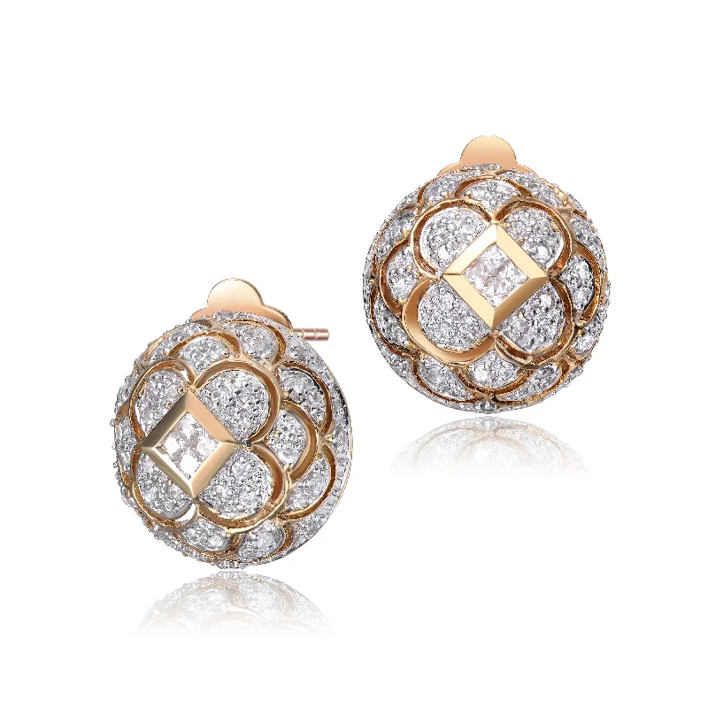 Best Jewelry Deals – Premium Quality At Exclusive Discounts Gold-Plated Sterling Silver Cubic Zirconia Floral Stud Earrings