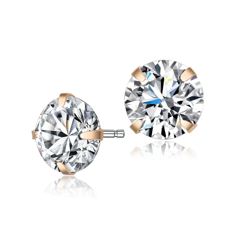 Huge Savings On Premium Jewelry Styles Gold-Plated Sterling Silver Cubic Zirconia Stud Earrings