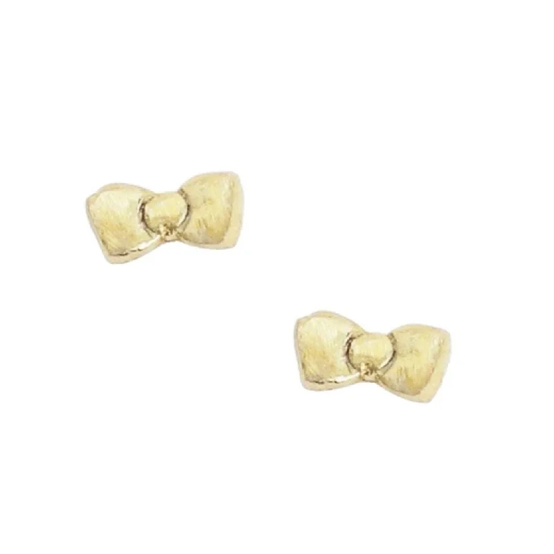 Exclusive Jewelry Bundles At Discounted Prices Tiny Bow Handmade Stud Earrings: 14kt Gold Vermeil