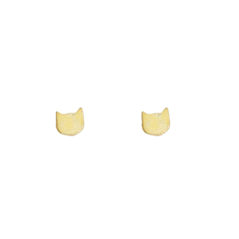 Don't Miss These Dazzling Jewelry Discounts Micro Stud Earrings: 14kt Gold Vermeil Kitties