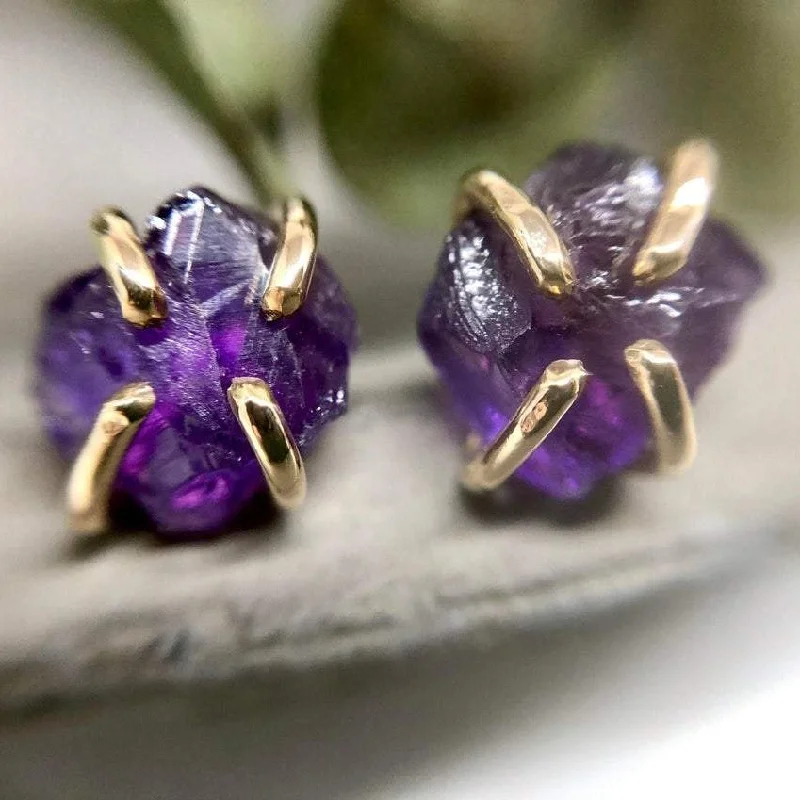 Make Every Moment Shine – Jewelry Discounts Available Raw Amethyst Stud Earrings