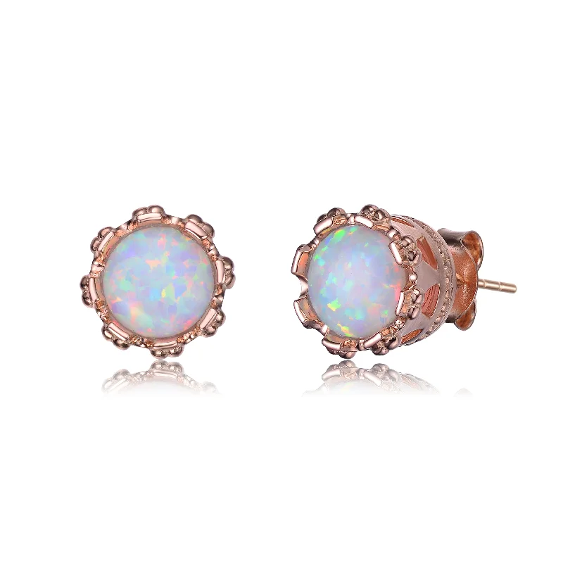 Exclusive Online Discounts On Stylish Jewelry Rose Gold Plated Multi Colored Cubic Zirconia Stud Earrings