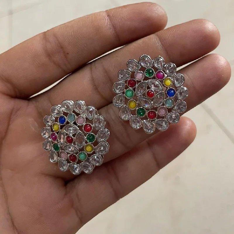 The Perfect Accessory For Less – Jewelry Sale Live Shree Chamunda Jewellers Silver Plated Crystal Stone Stud Earrings