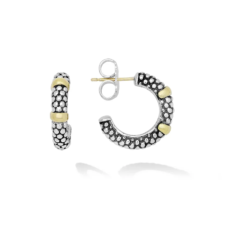 Exclusive Online Jewelry Sale – Don't Wait Signature Caviar Two-Tone Caviar Huggie Earrings Exclusive Online Jewelry Sale – Don't Wait Signature Caviar Two-Tone Caviar Huggie Earrings