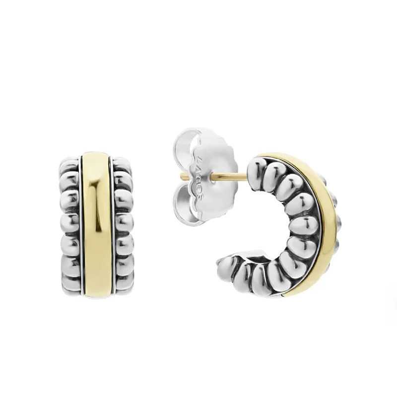 Final Call For Exquisite Jewelry At Reduced Rates Signature Caviar Two-Tone Flute Huggie Earrings Final Call For Exquisite Jewelry At Reduced Rates Signature Caviar Two-Tone Flute Huggie Earrings
