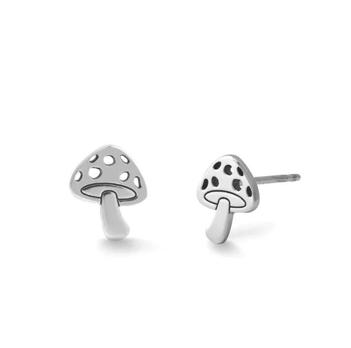 Must-Have Jewelry Pieces At Reduced Prices Silver Mushroom Stud Earrings