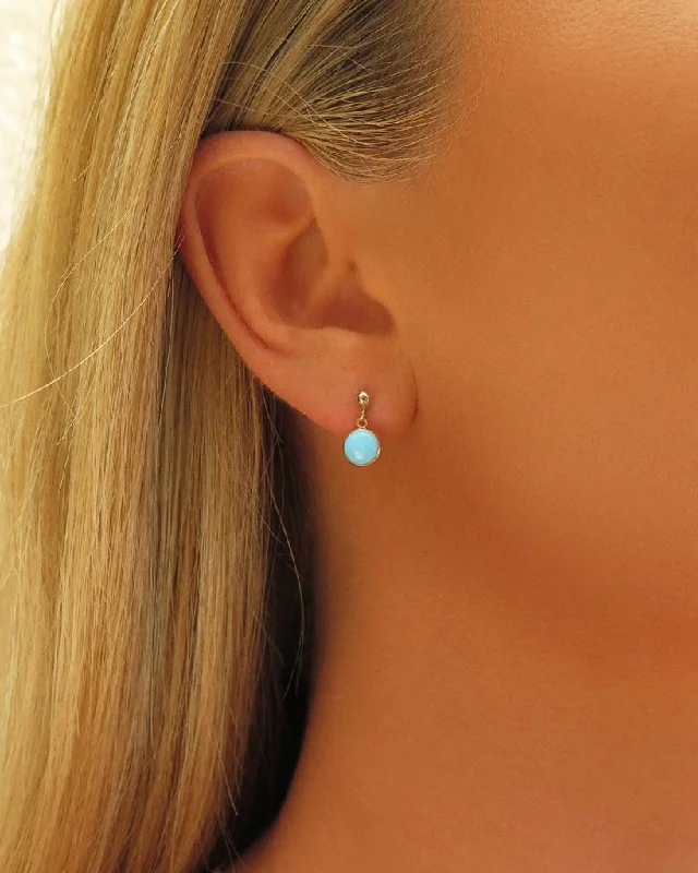 Luxury Jewelry At Unbeatable Discounts Single Turquoise Stud Earrings  - 14k Yellow Gold Fill