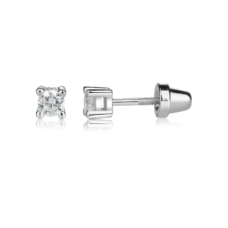 Luxury Jewelry Clearance – Shop Premium Styles Now Sterling Silver Kid's Clear CZ Stud Earrings