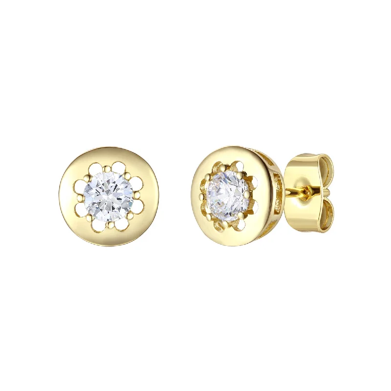 Shop Dazzling Rings, Earrings, And More At Special Discounts Vilette Moissanite Solitaire Modern Bezel Stud Earrings