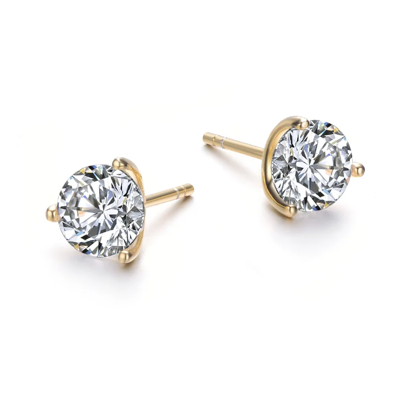 Premium Jewelry At Promotional Prices – Shine Today Monfort Moissanite 3-Prong Martini Stud Earrings