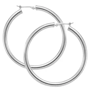 Timeless Jewelry At Special Discount Rates Sterling Silver 3x40mm Tube Hoop Earrings Timeless Jewelry At Special Discount Rates Sterling Silver 3x40mm Tube Hoop Earrings
