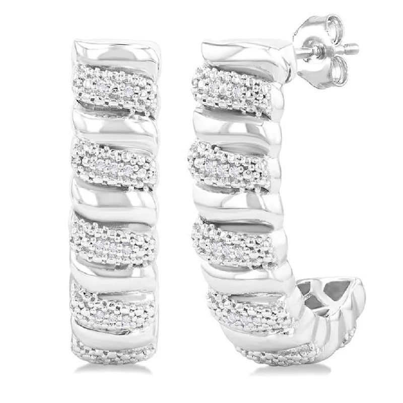Trendy And Classic Jewelry Now At Reduced Prices Sterling Silver Bold Diamond Half Hoop Earrings Trendy And Classic Jewelry Now At Reduced Prices Sterling Silver Bold Diamond Half Hoop Earrings
