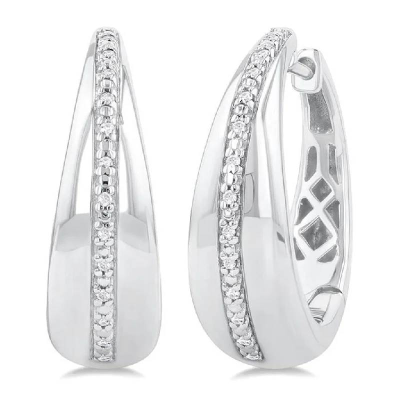 Timeless Elegance, Temporary Discounts – Act Fast Sterling Silver Bold Diamond Hoop Earrings Timeless Elegance, Temporary Discounts – Act Fast Sterling Silver Bold Diamond Hoop Earrings