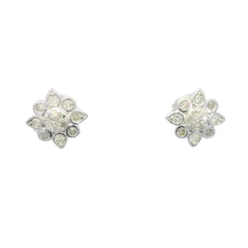 Shop Handcrafted Jewelry At Special Promotional Rates Sterling Silver Flower Natural Diamonds Earrings Shop Handcrafted Jewelry At Special Promotional Rates Sterling Silver Flower Natural Diamonds Earrings
