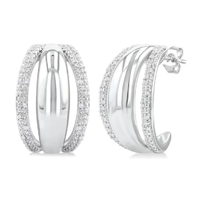 Limited-Stock Jewelry Clearance – Grab Your Favorites Now Sterling Silver Half Hoop Diamond Earring Limited-Stock Jewelry Clearance – Grab Your Favorites Now Sterling Silver Half Hoop Diamond Earring