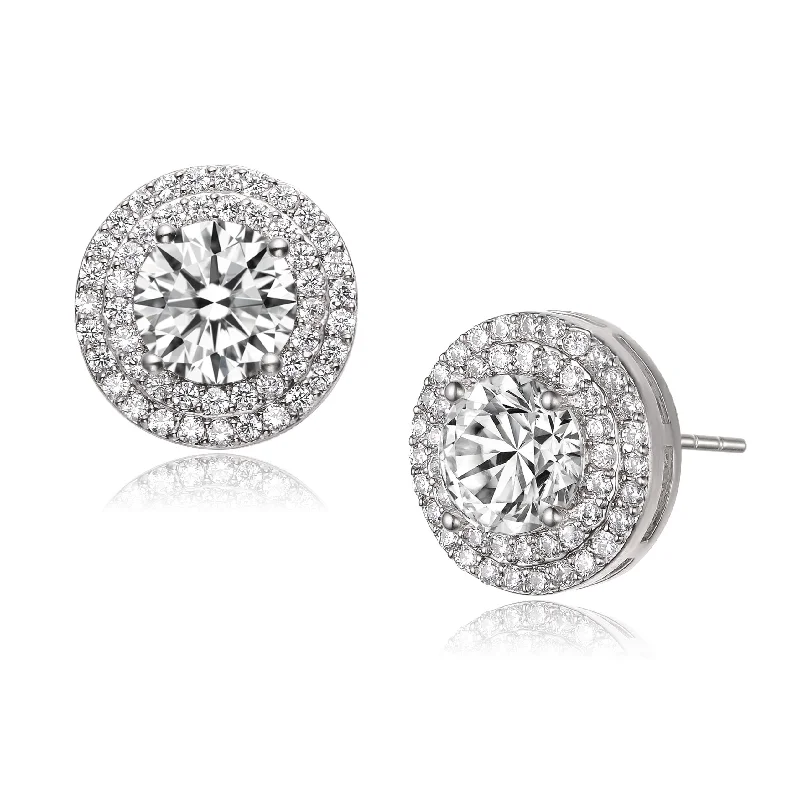 Exclusive Jewelry Offers – Shine For Less La Scène Double Halo Stud Earrings