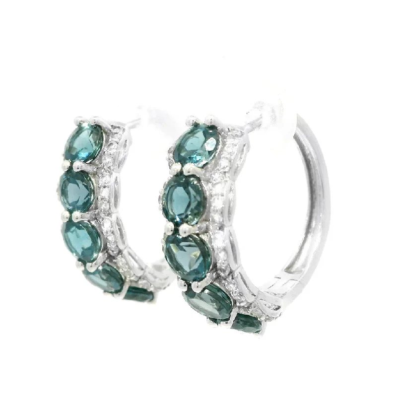 Limited-Time Jewelry Discounts – Shine Without The Splurge Sterling Silver London Blue Topaz And White Topaz Medium Hoop Earrings Limited-Time Jewelry Discounts – Shine Without The Splurge Sterling Silver London Blue Topaz And White Topaz Medium Hoop Earrings