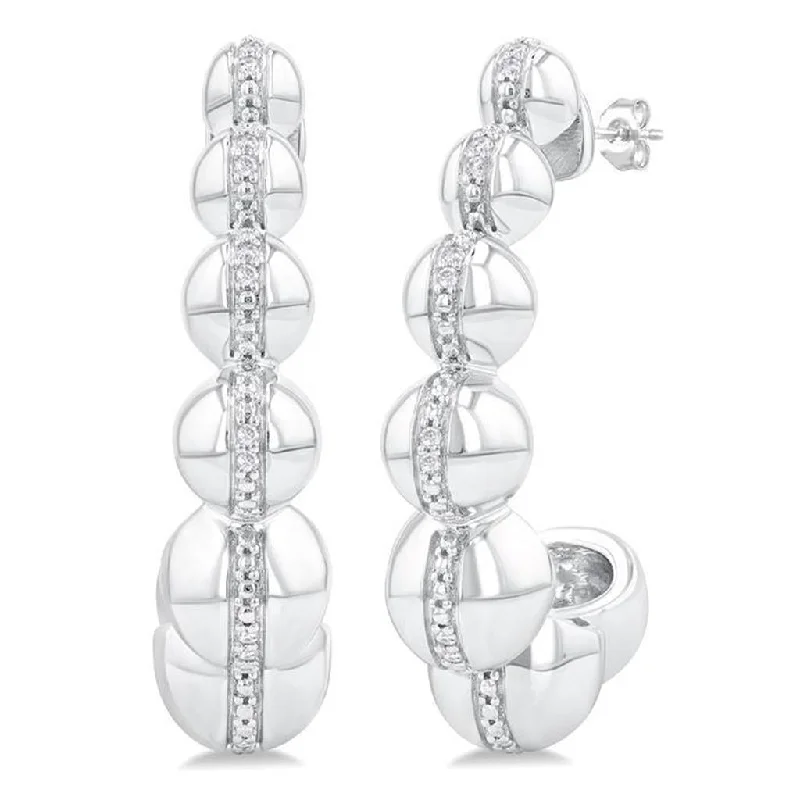 Modern Jewelry At Exclusive Discounts – Shop Today Sterling Silver Medium Hoop Diamond Earring Modern Jewelry At Exclusive Discounts – Shop Today Sterling Silver Medium Hoop Diamond Earring