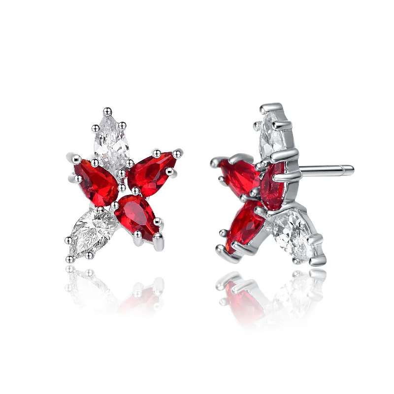 Discounted Luxury Jewelry – Shine Without The Splurge Lierre Red Jasmine Stud Earrings