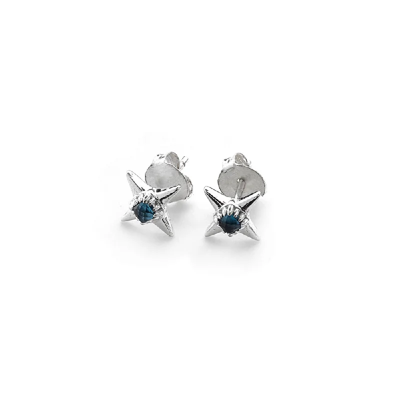 Bestselling Jewelry At Special Promotional Rates Stolen Girlfriends Club Ninja Star Stud Earrings - Sterling Silver & London Topaz