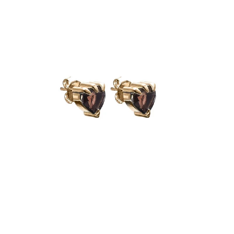 Sparkle On A Budget – Fine Jewelry For Less Stolen Girlfriends Club Talon Stud Earrings - Gold Plated & Espresso Quartz