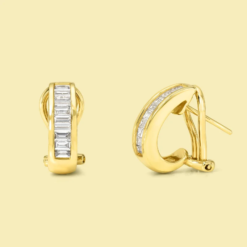 Exclusive Online Discounts On Stylish Jewelry The Zoe, Baguette Half-Hoop Diamond Earrings Exclusive Online Discounts On Stylish Jewelry The Zoe, Baguette Half-Hoop Diamond Earrings