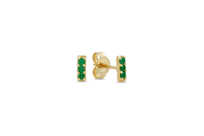 High-End Sparkle, Low-End Prices – Jewelry Sale Live Emerald Bar Stud Earrings