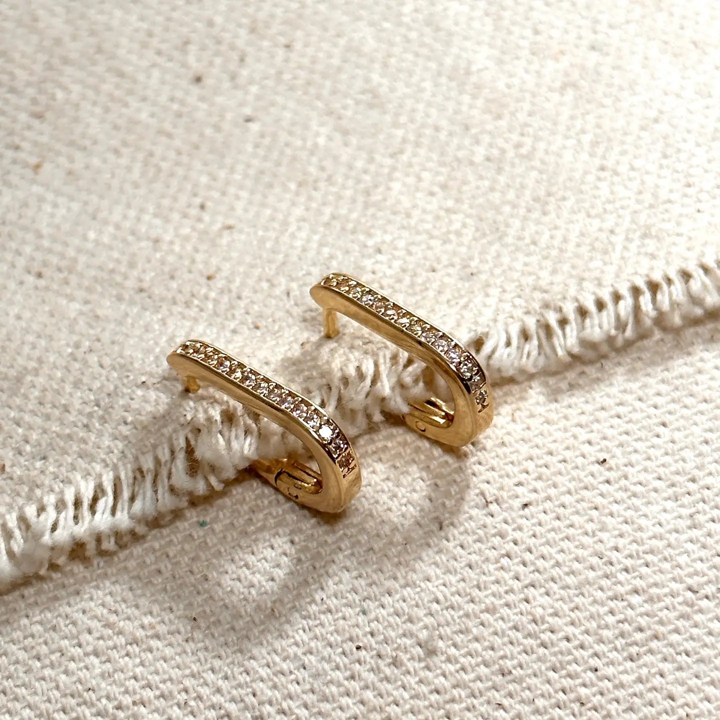 Huge Savings On Timeless Jewelry Collections TL JGF Micro CZ Rectangle Clicker Earring