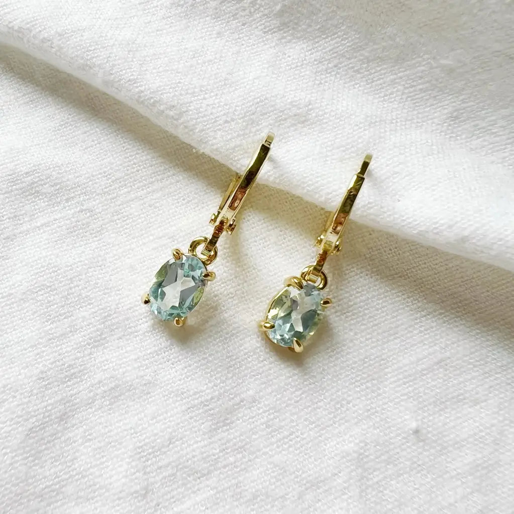 Eco-Friendly Sustainable Jewelry For Conscious Buyers TL JTBC Blue CZ Huggie Hoops