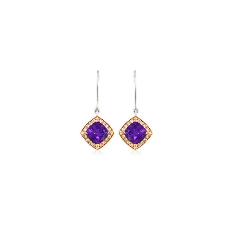 Buy More, Save More On Stunning Jewelry Designs Pietra Collection Petite Amethyst and Diamond Two-Tone Earrings Buy More, Save More On Stunning Jewelry Designs Pietra Collection Petite Amethyst and Diamond Two-Tone Earrings
