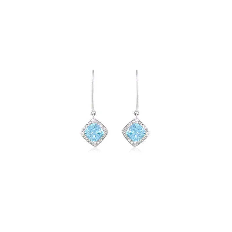 Premium Jewelry At Special Low Prices For A Limited Time Pietra Collection Petite Blue Topaz and Diamond Earrings Premium Jewelry At Special Low Prices For A Limited Time Pietra Collection Petite Blue Topaz and Diamond Earrings