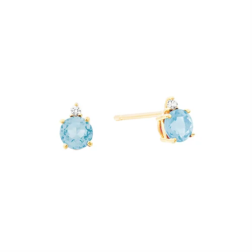 Unmissable Jewelry Sale – Shop Before It's Too Late Yellow Gold Blue Topaz Stud Earrings