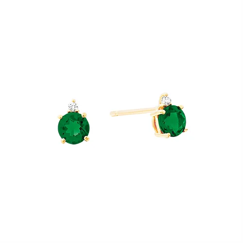 Exclusive Jewelry Sale Event – Shop Now Yellow Gold Created Emerald Stud Earrings