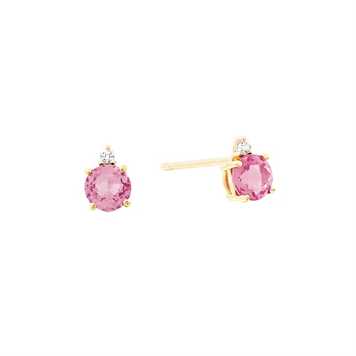 Breathtaking Jewelry, Breathtaking Prices Yellow Gold Created Pink Sapphire Stud Earrings